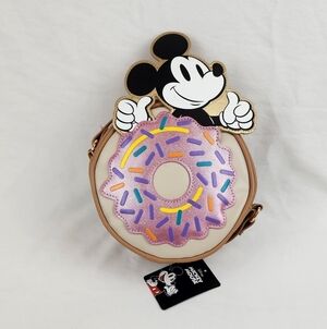 Bioworld Disney Mickey Mouse Donut Crossbody Bag Brand New